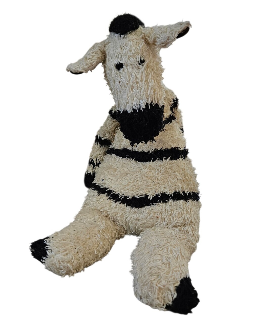 Jellycat Junglie Bunglie Zebra Plush White Black Shaggy Plush 18" Retired